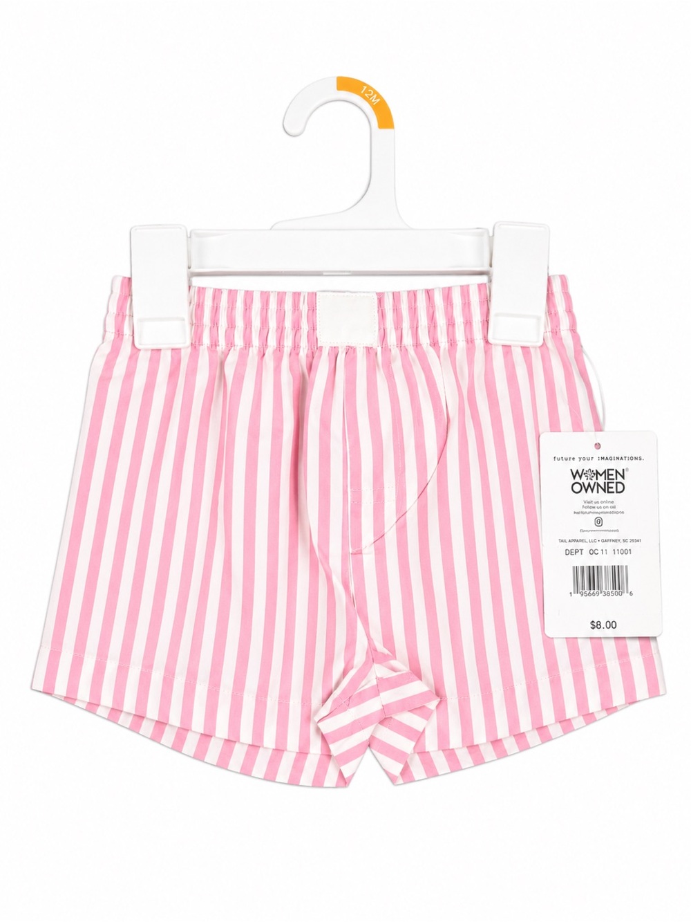 Girls' Pink & White Striped Pull-On Shorts